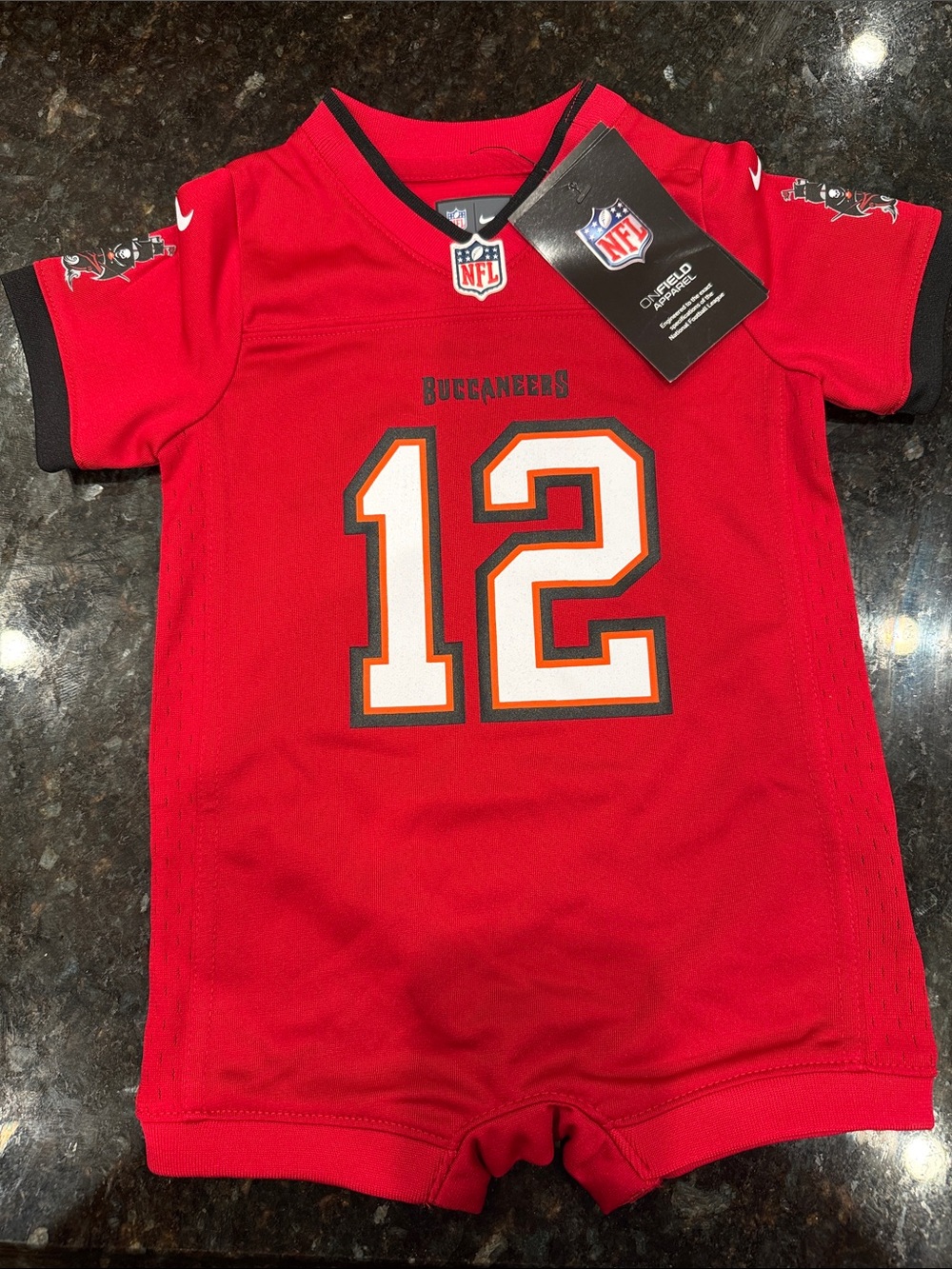 NFL Tom Brady - Buccaneers Red #12 Infant Jersey Romper NWT
